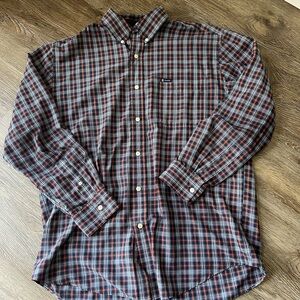 Chaps Men's Plaid Button Down Shirt - Black and Red